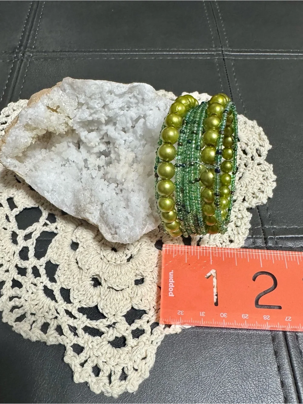 Handmade Green Beaded Wrap Bracelet